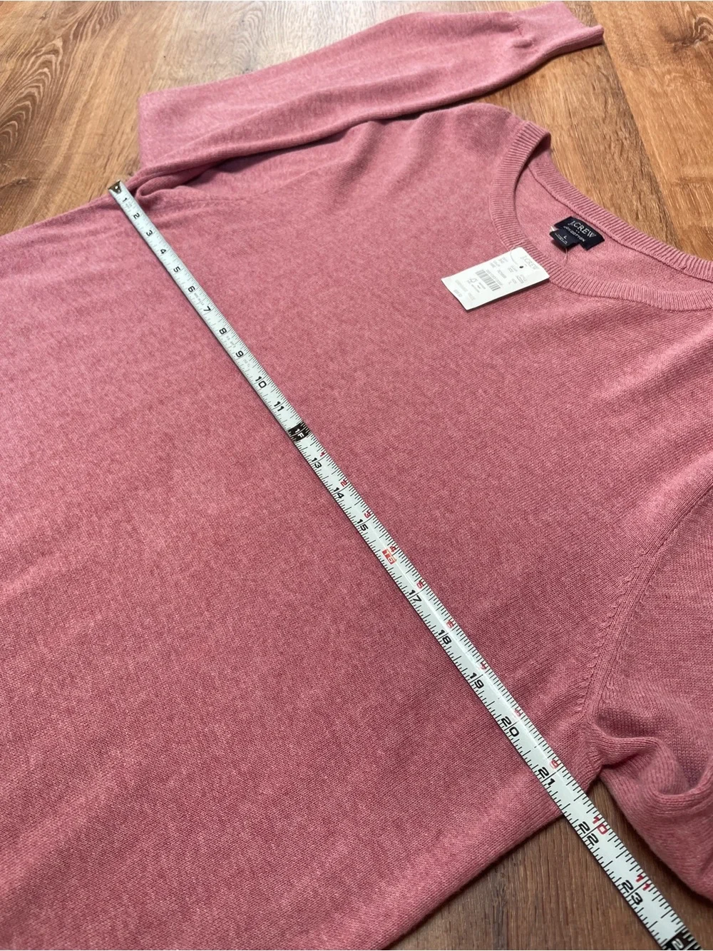 J‎ Crew Mens Cotton Sweater Long Sleeve Tee NEW NWT LARGE Pink Preppy Layering